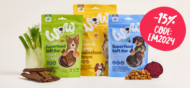 WOW DOG Snacks inkl. Störer mit 15% Rabattcode: EM2024
